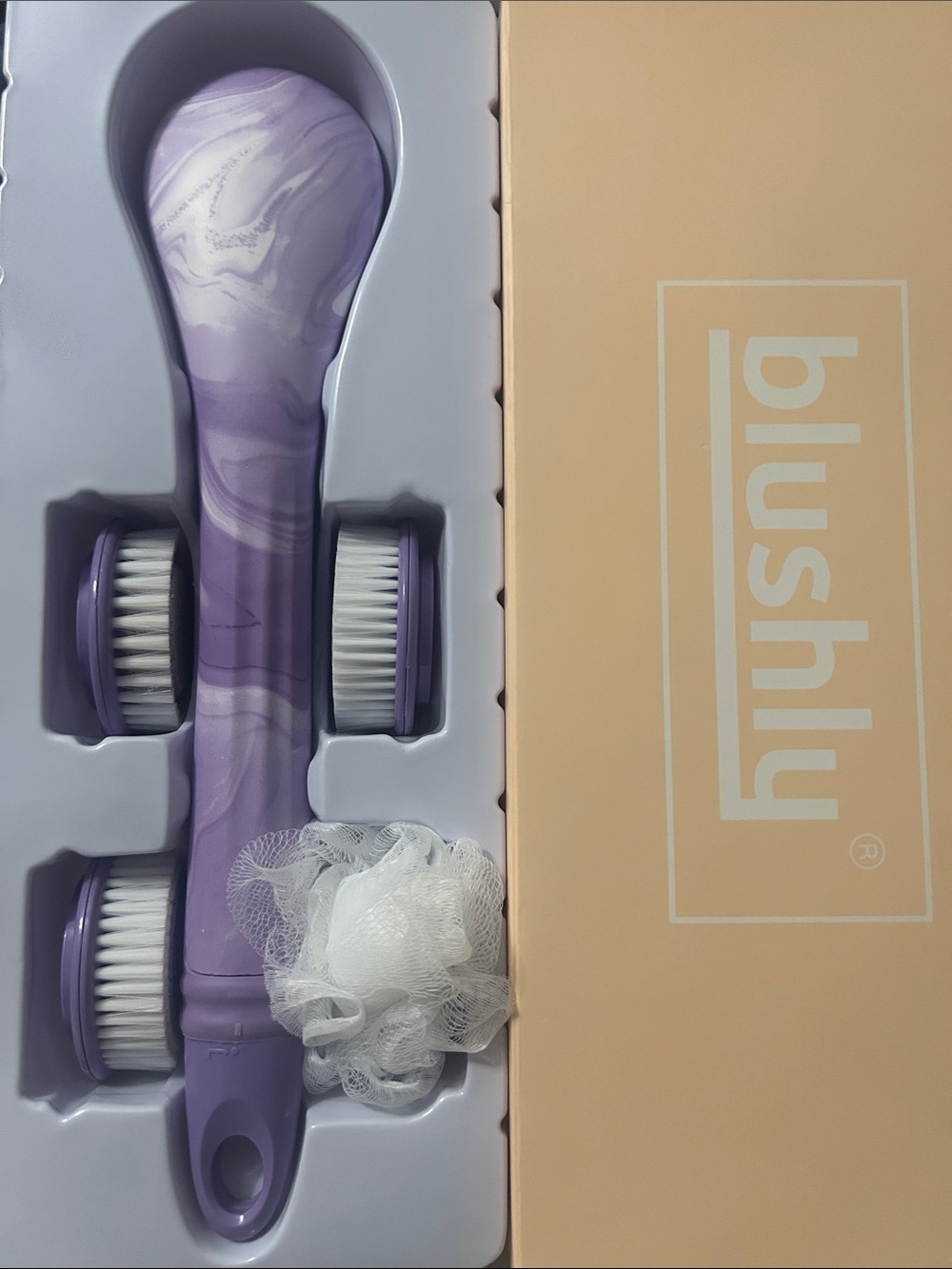 Blushly Cleansing & Exfoliating Marble Body Brush w/ Heads